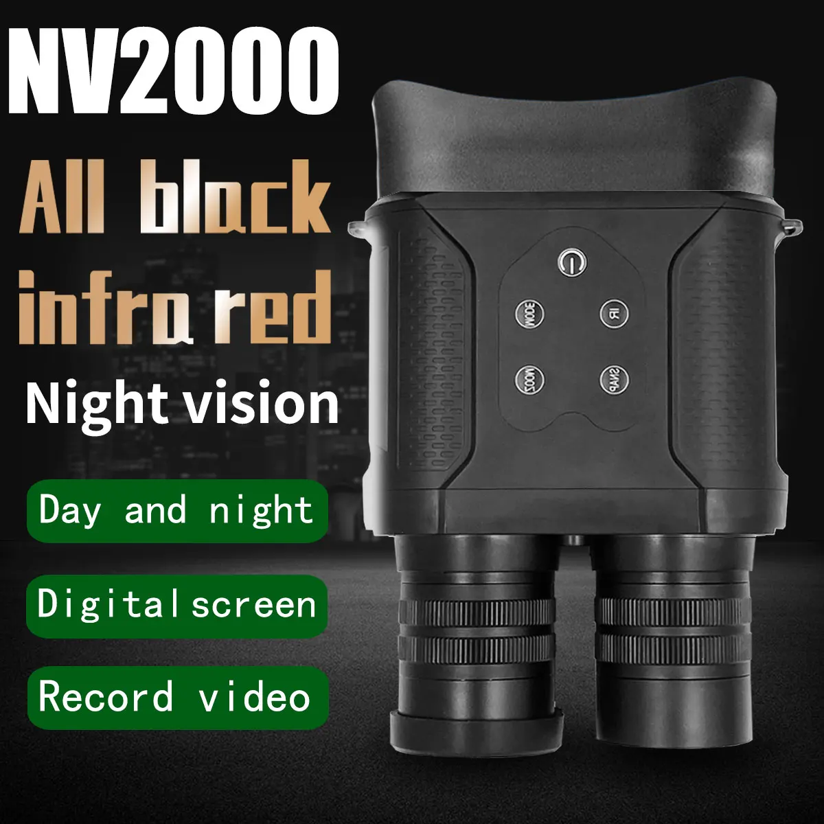 Digital Night Vision Device 1080P HD Infrared 5x Digital Zoom Hunting Binocular Telescope Day Night Dual Trigger Wildlife