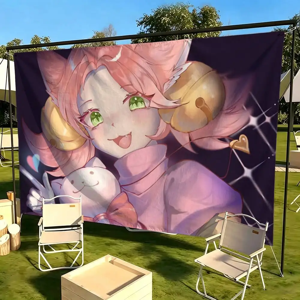 mew mew PINK Deltarune  Flags Wall Hanging Tapestry Outdoor Garage Room Decorative flag Background Blanket