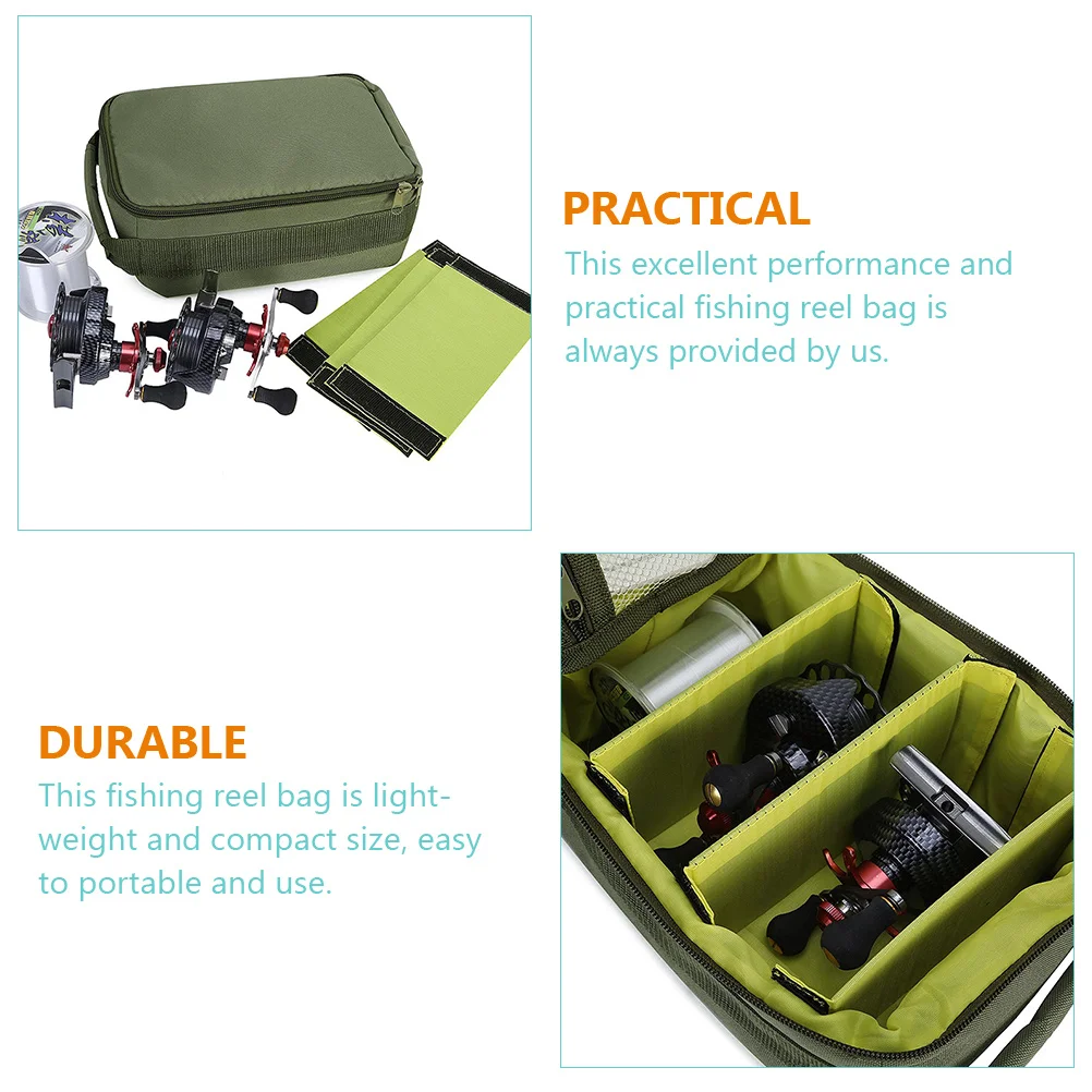 

1pc Lightweight Oxford Cloth Fishing Reel Bag Portable Compact Storage Case Scratch Impact Resistant Durable Tackle Box Bag For