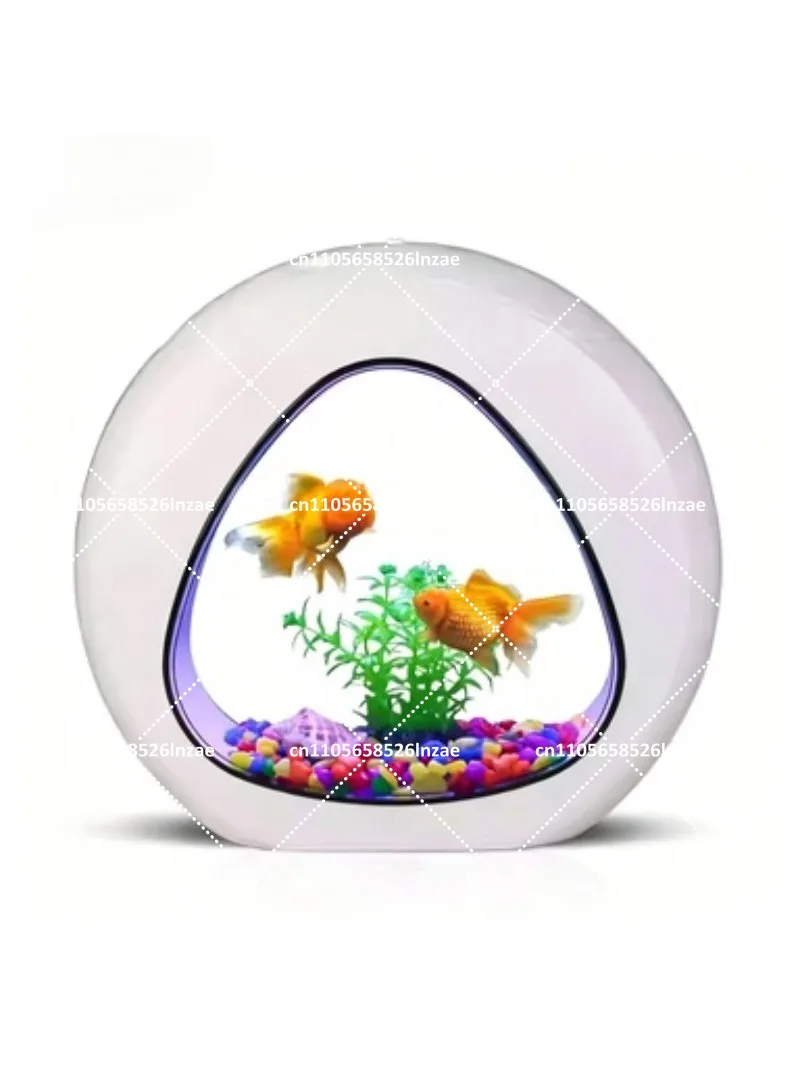 Mini Desktop Aquarium Fish Tank for Living Room Creative Viewing Goldfish Tank
