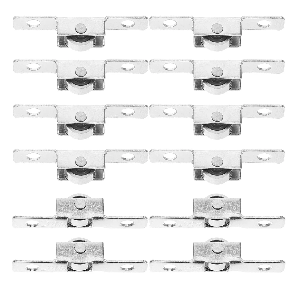 

20pcs Silver Sliding Door Rollers for Windows Furniture Hardware Glass Doors Smooth Mute Effect Durable Pulley Block