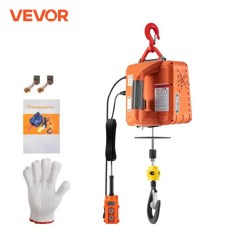 VEVOR 500Kg/1100lbs Điện Pa Lăng Xích Kéo Tay Thắng Di Động Cần Trục 25ft Chiều Cao Nâng Không Dây Hay Dây Điều Khiển Từ Xa Cho Giao Thông Vận Tải