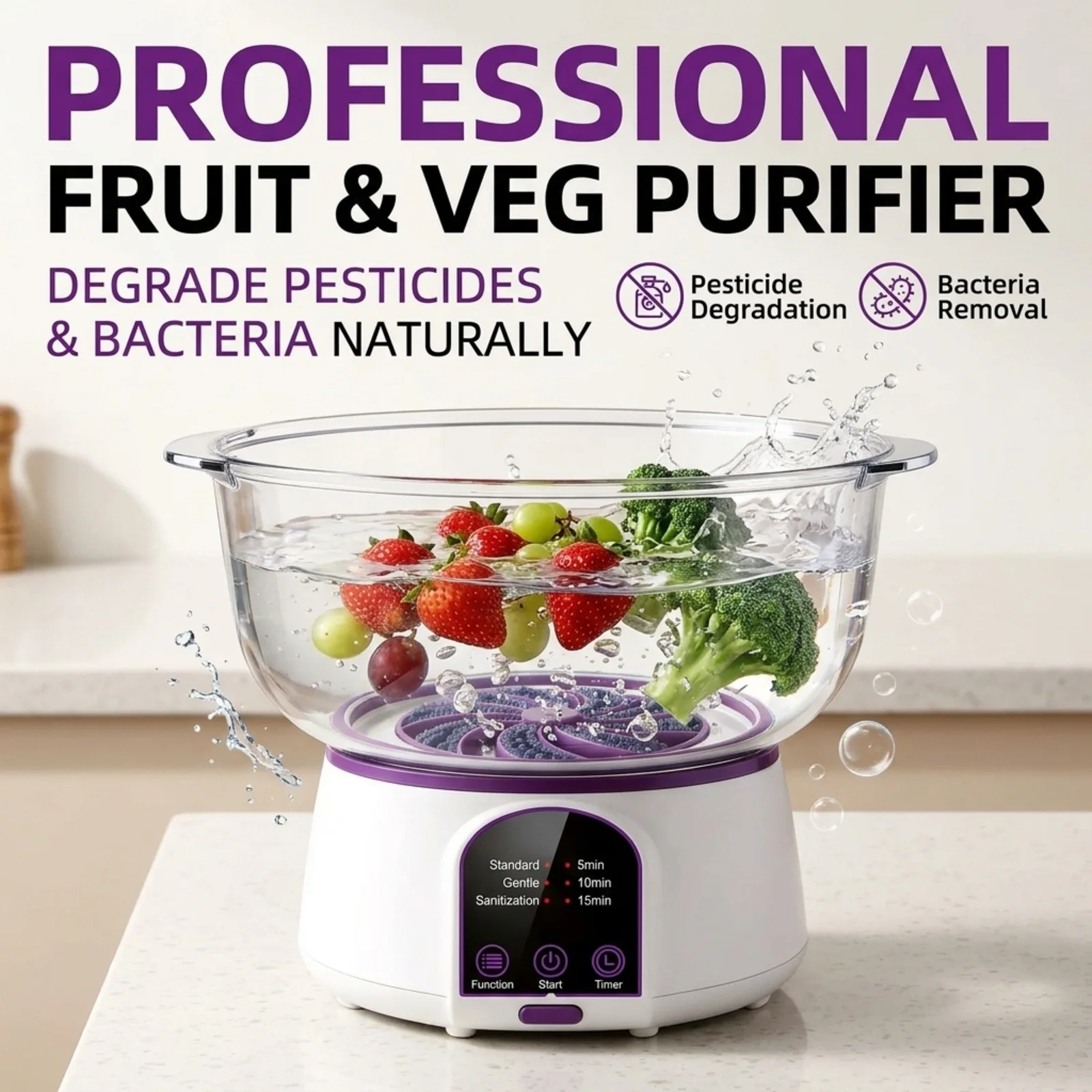 Cross-border fruit and vegetable cleaning and disinfection machine Electric fruit and vegetable cleaning and purifying machine
