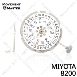 Japan MIYOTA 8200 White Double Calendar Movement Automatic Mechanical Movement 8205 Watches Movement Parts