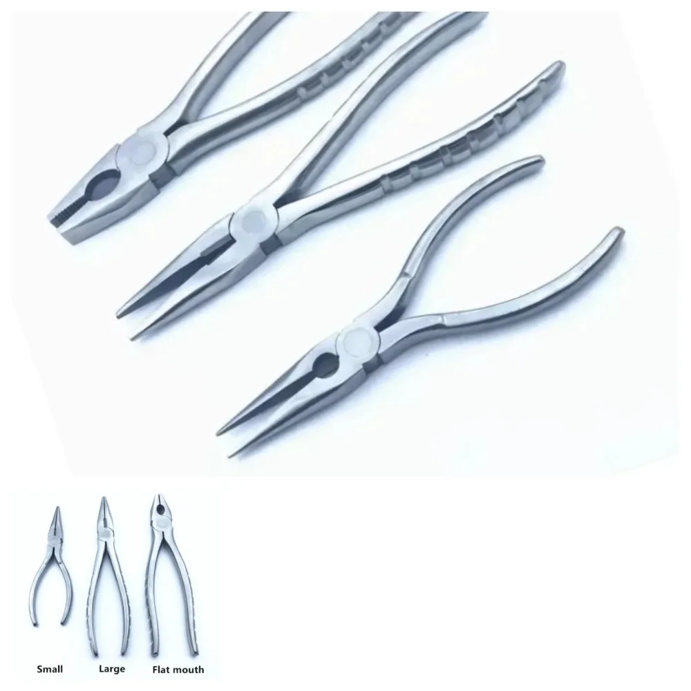 Flat Nose Pliers with Serrated Jaws Kirschner Wire Cutter steel Needle forceps Orthopedics Pet Instrument