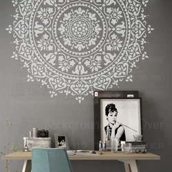 Big Stencil Large For Decor Paint Template On The Wall Furniture Huge Giant Mandala Indian Arabic Ethnic Round