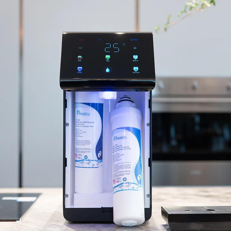 Dispensador de agua con sistema de filtro de purificación UF automático de escritorio con calefacción instantánea para el hogar y la oficina