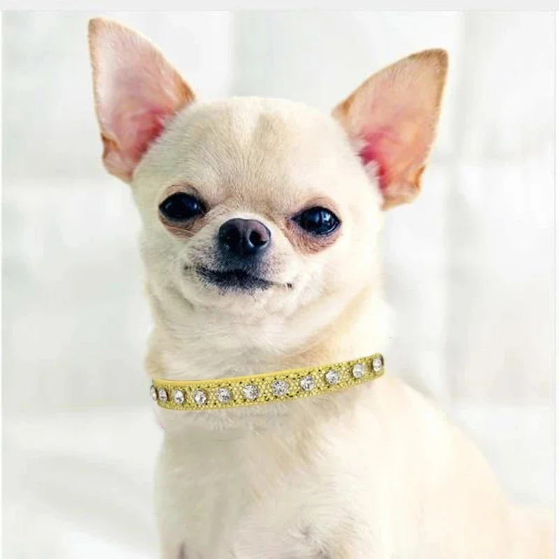 Super Shining Diamond Rhinestone Cat Collar Puppy Baby Dog Cat Collar Leather Strap Kitten Accessories Puppy Collar Cat harness