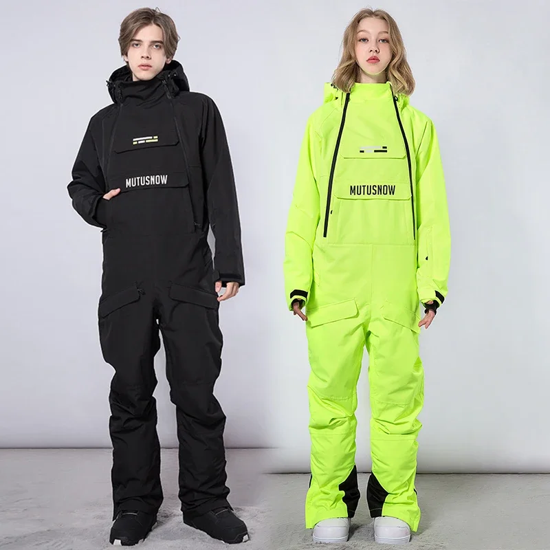 New Winter One-piece Ski Suit Men's Warm Breathable Ski Suits Women's Outdoor Windproof  Waterproof Sports Integrated Snow Suits