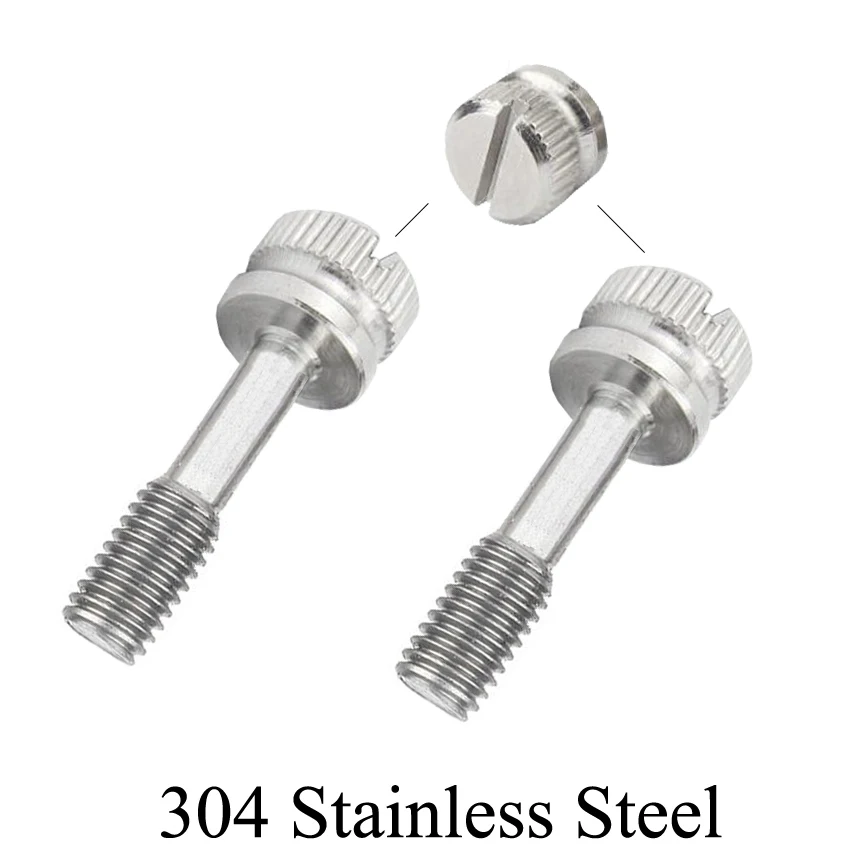 

M8 M8*16/20/25/30/35/40 304 Stainless Steel Bolt Half Thread Knurled Slotted Minus Round Head Panel Waisted Shank Captive Screw