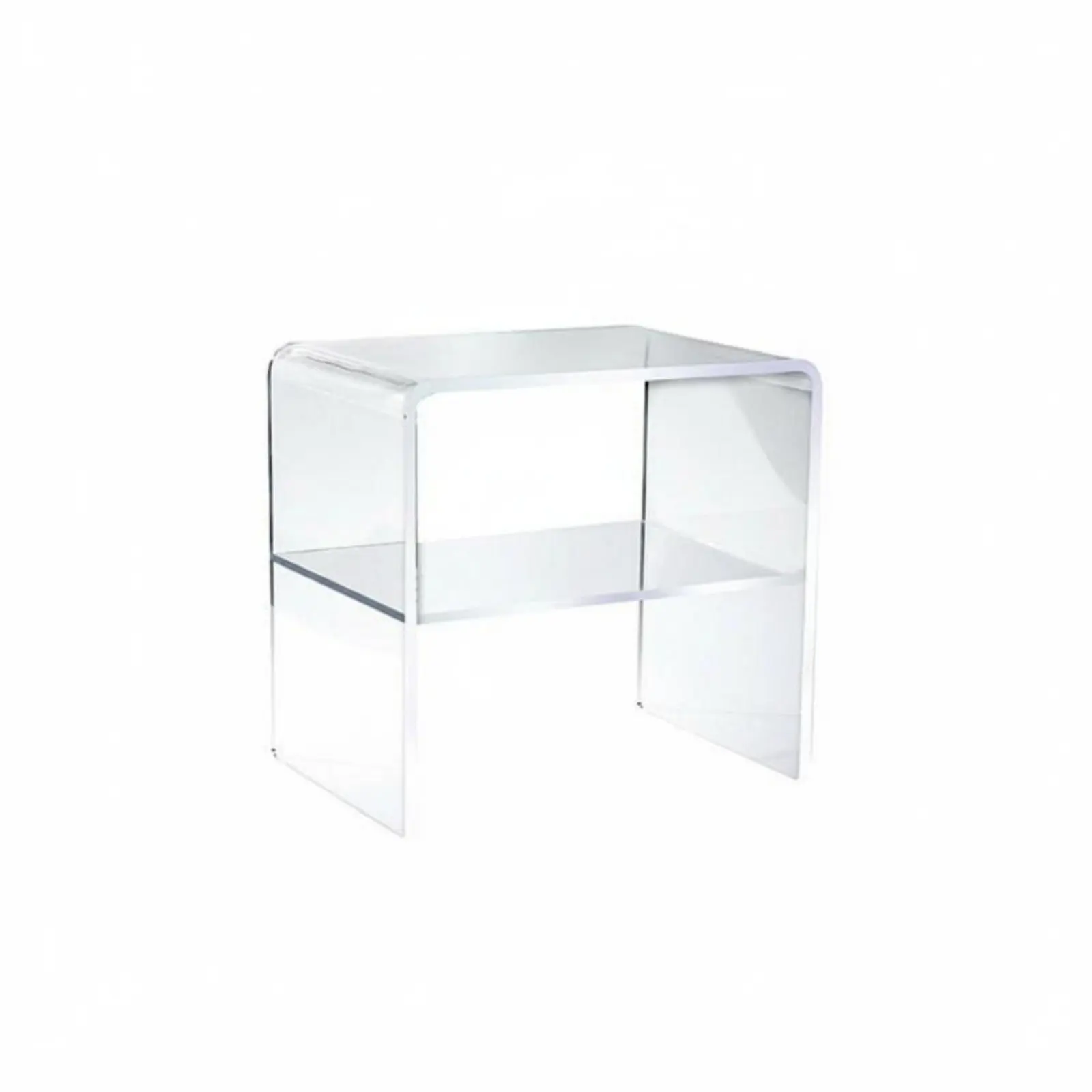 Clear Bedside Cabinet Luxury & Design Transparent Emphasis Stand High-End Modern Design for Homeowners, Bedroom, Small Areas