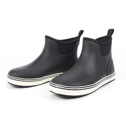 Botas de pesca de goma de talla grande, Botas de lluvia, zapatos de lluvia de vela, zapatos marinos de tubo corto impermeables, zapatos de lluvia antideslizantes