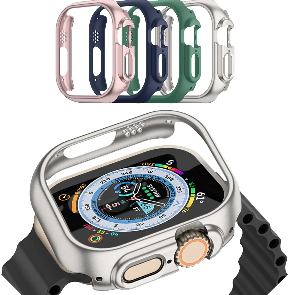 New Bumper PC Cover Hard Shell Hollow Protective Frame Watch Accessories Case for Apple Watch Ultra 49MM Smart Watch