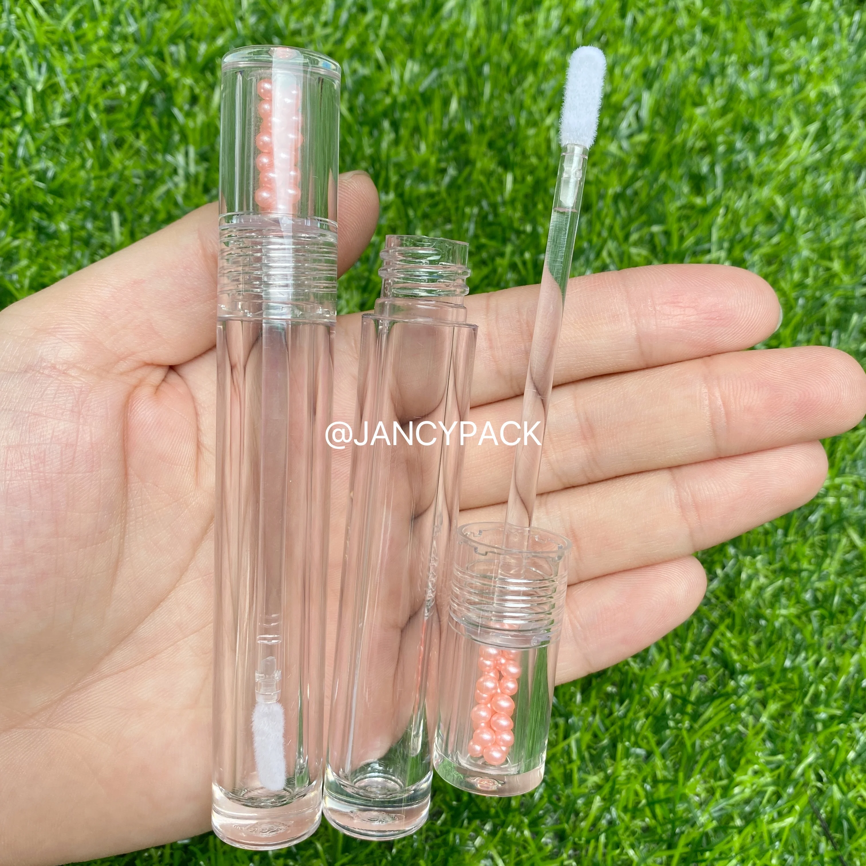 4ML Full Transparent Diy Lip Gloss Tube DIY Clear Cap with Pearl Portable Liquid Lipstick Bottle Custom Logo Lip Glaze Tube