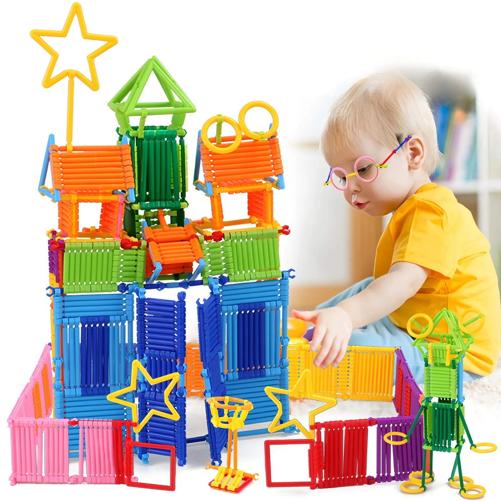 Children's assembly smart stick educational toys, 3D assembly stick educational toys, children's educational building block toys