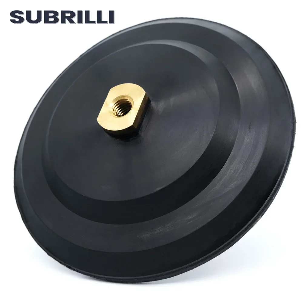 Subrilli 7 Polegada almofada de apoio de borracha 180mm gancho & loop almofada de apoio para lixar roda de polimento m14 5/8 "-11 rosca suporte traseiro