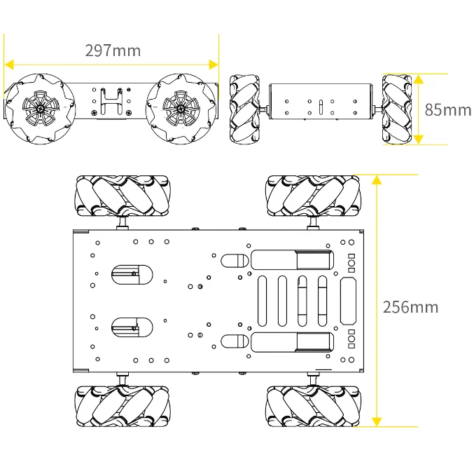 New Education Robot Toys Intelligent Car Alloy Chassis 4WD Robot DIY Kit for Raspberry Pi/ROS Robot Project
