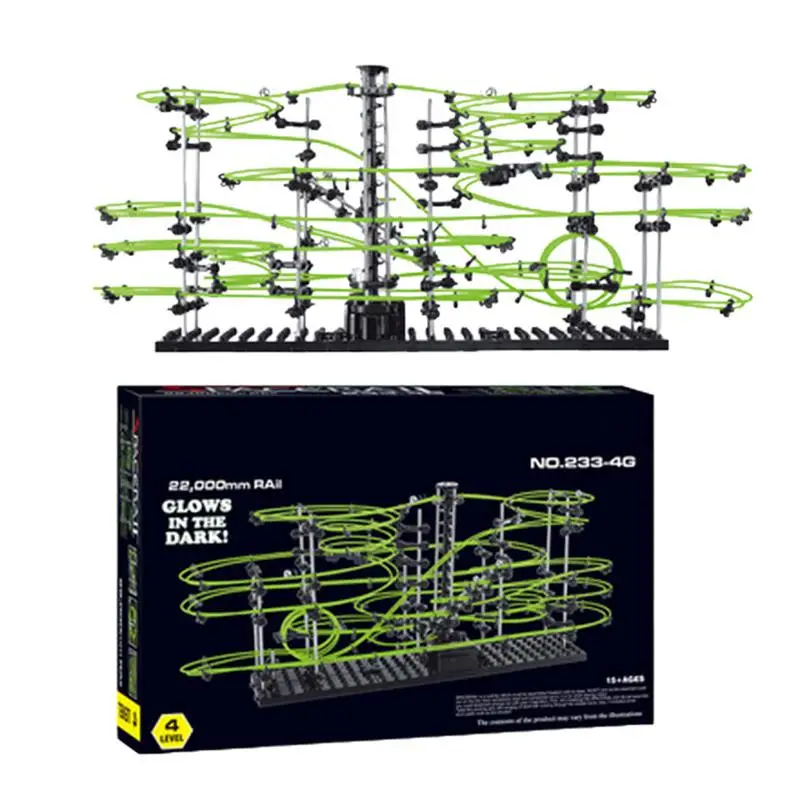 Marble Run Maze Race Track Games Spacerail Roller Coaster Electric Elevator Model Kids Education Science Toy Christmas Gifts