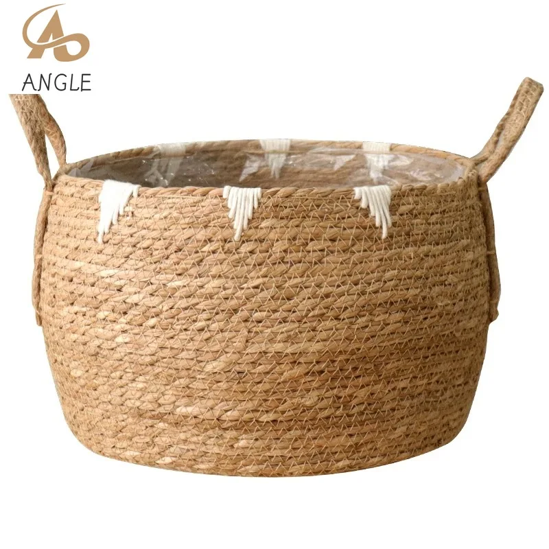 Natural Wicker Round Flower Pot Basket: Perfect Rattan Straw Planter for Home & Garden Enhancement