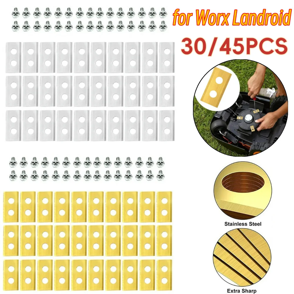 

30/45 шт. для газонокосилок Worx Landroid, лезвия для триммера для травы, набор лезвий для газонокосилок, роботизированные инструменты для уборки сада