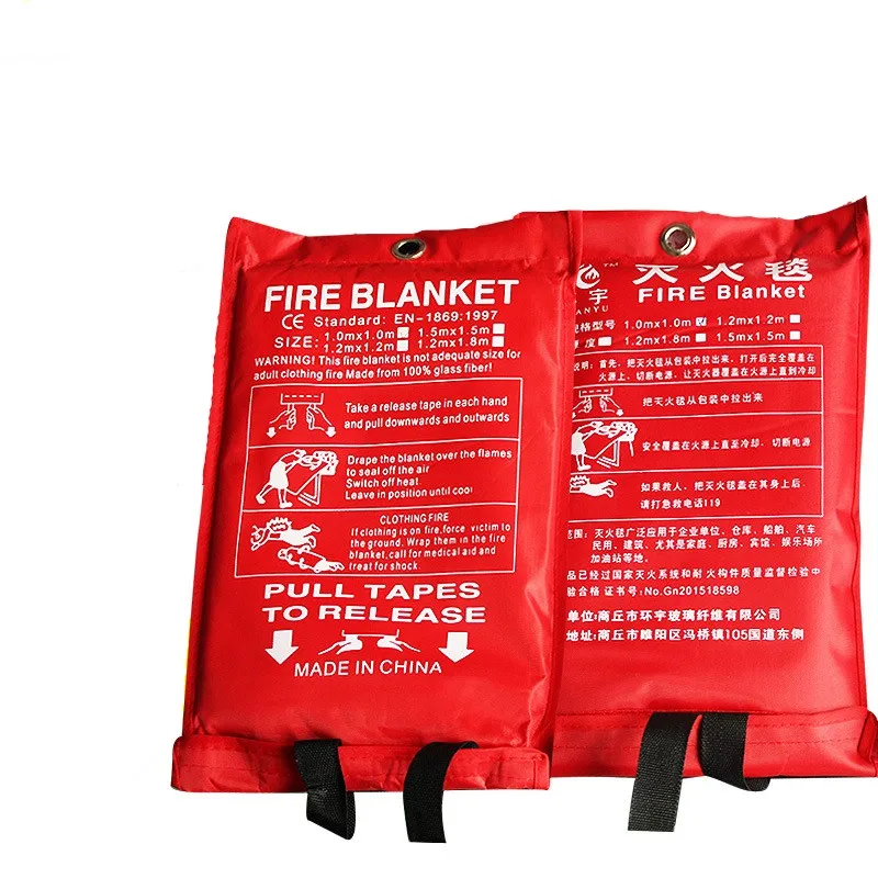 1M * 1M 1mm Sealed Fire Blanket Home Safety Tent Emergency Survival Safety Cover Fiberglass Material