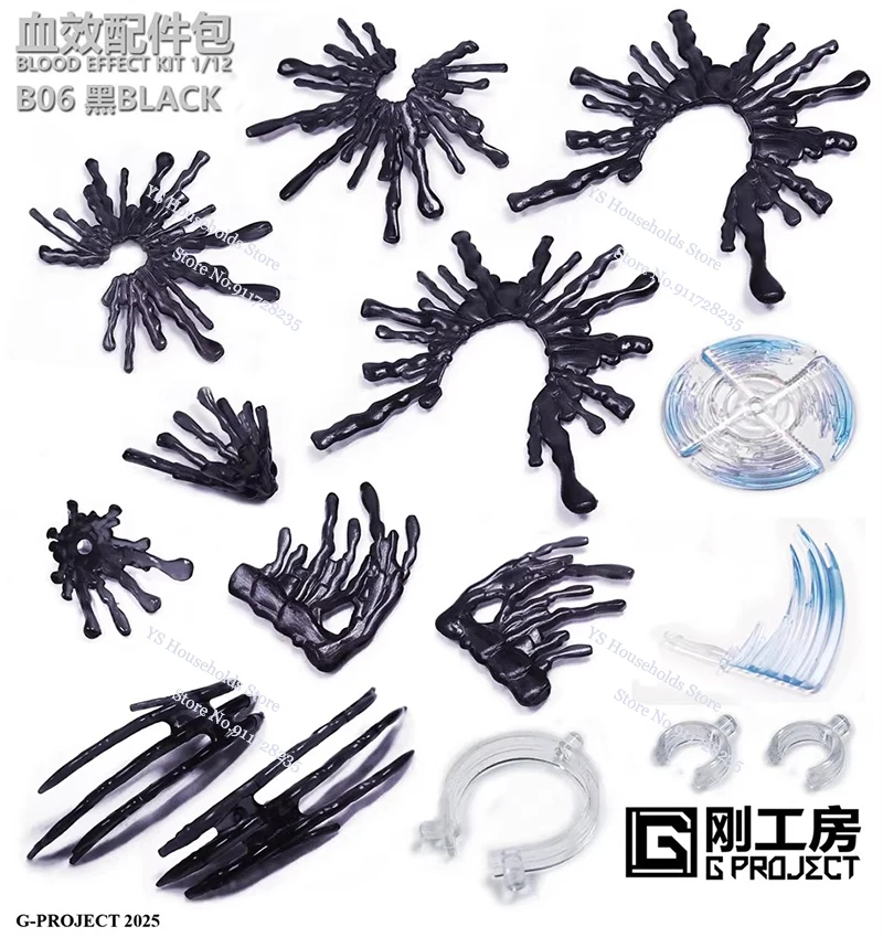 G-PROJECT Green Blue Purple Black GP01 1/12 Soldeir Hand Type Kit Blood Effect Accessory For 6" Action Figure Scene Ornament