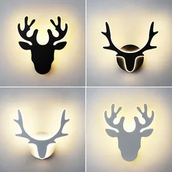 Christmas Bedroom LED Wall Lamp Luxury Deer Acrylic Wall Light Living Room Hallway Corridor Kid's Room Decoration Lighting
