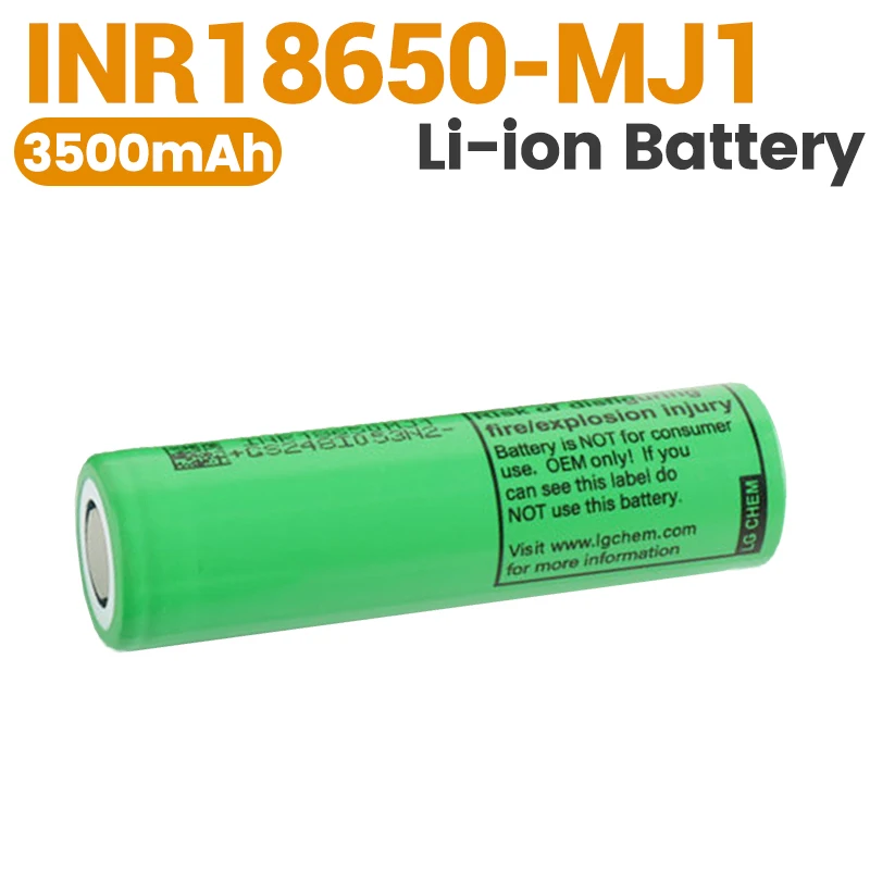 1-100PCS INR18650 MJ1 3500mAh 10A High Drain Rechargeable Li-ion Cell Battery for High Power Tools Drill Flashlight 3.7V