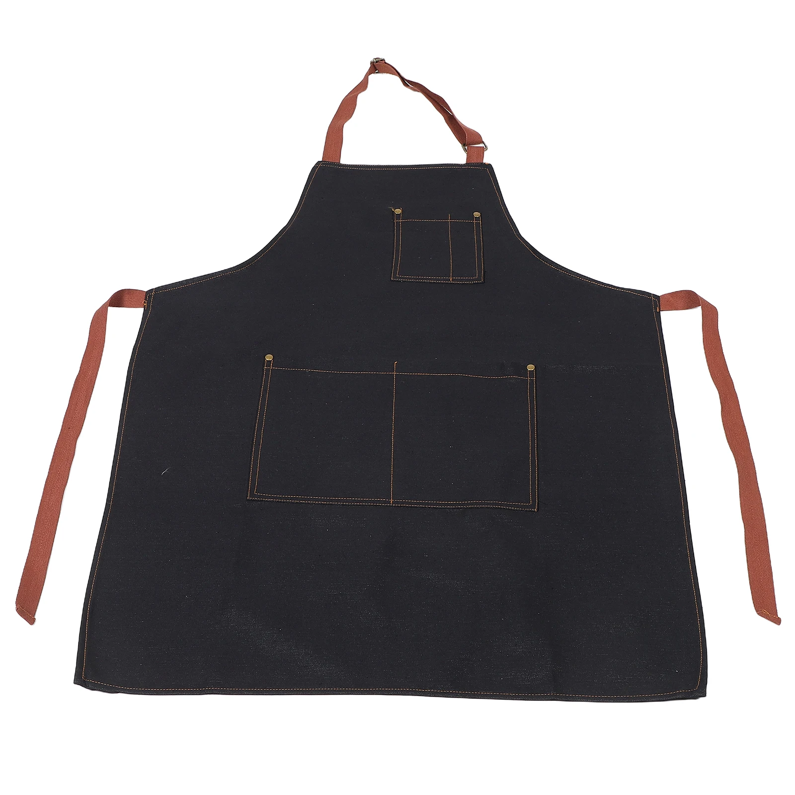 

Stylish Denim Apron For Women Men Kitchen Cooking Hair Stylist Workshop Family Use Bib Smock Workwear Adjustable Strap