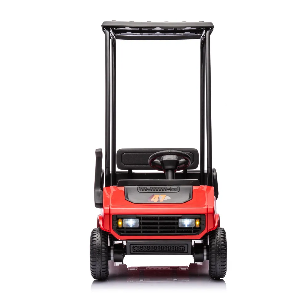 Rood, 12V, ritsspeelgoed voor kinderen van 3+, 12V4.5AH, golfonderhoudskar met dak, buiten/off-road/elektrische auto, brede grote stoel