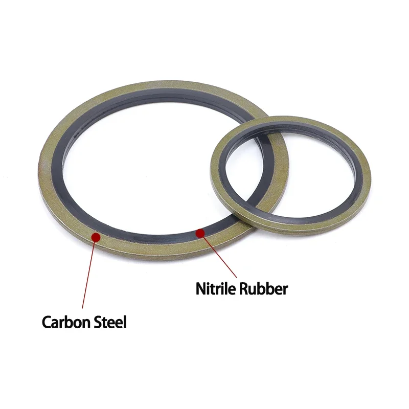 10-50pcs Combined Washer Gasket M5 - M60 Carbon Steel and Rubber Bonded Washer Oil Draain Metal Plug Sealing Ring Accessories