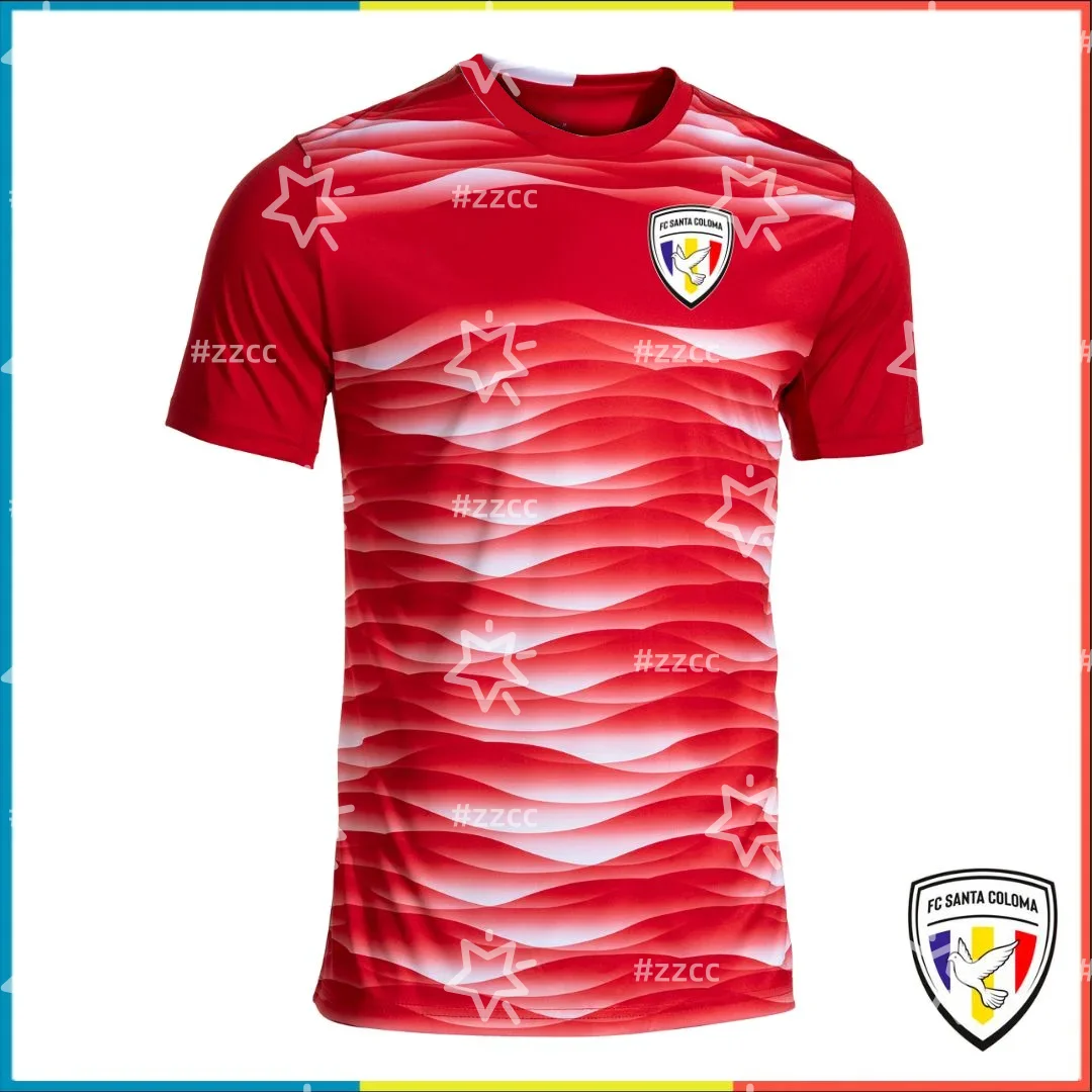 

25-26 Primera Divisio de Andorra FC Санта Колома домашняя футбольная майка Спортивная быстросохнущая мужская футболка Детская одежда Футболка женская