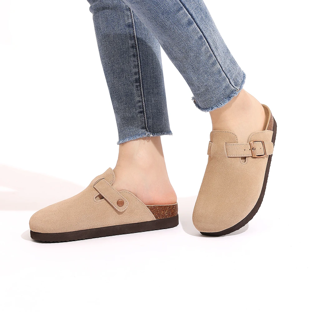 

Палевые классические сабо на платформе, тапочки для мужчин, уличные модные пробковые замшевые сабо, летняя нескользящая пляжная обувь, сандалии с поддержкой свода стопы