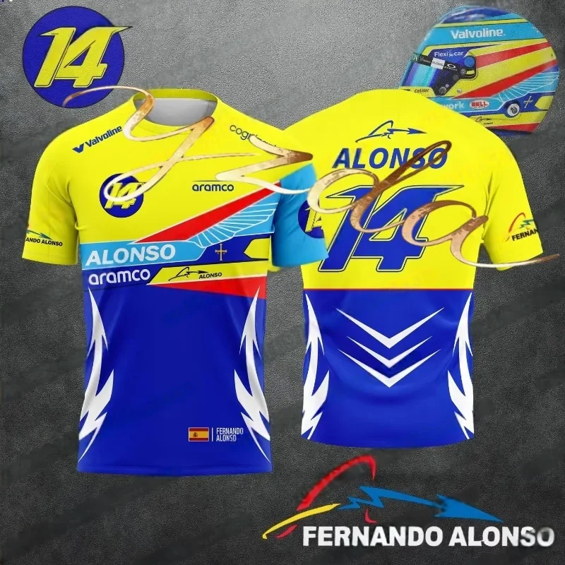 

Fernando Alonso No.14 Running T-shirt, Extreme Sports Cycling Suit, Breathable Short Sleeve Sweatshirt, 2025 New Series