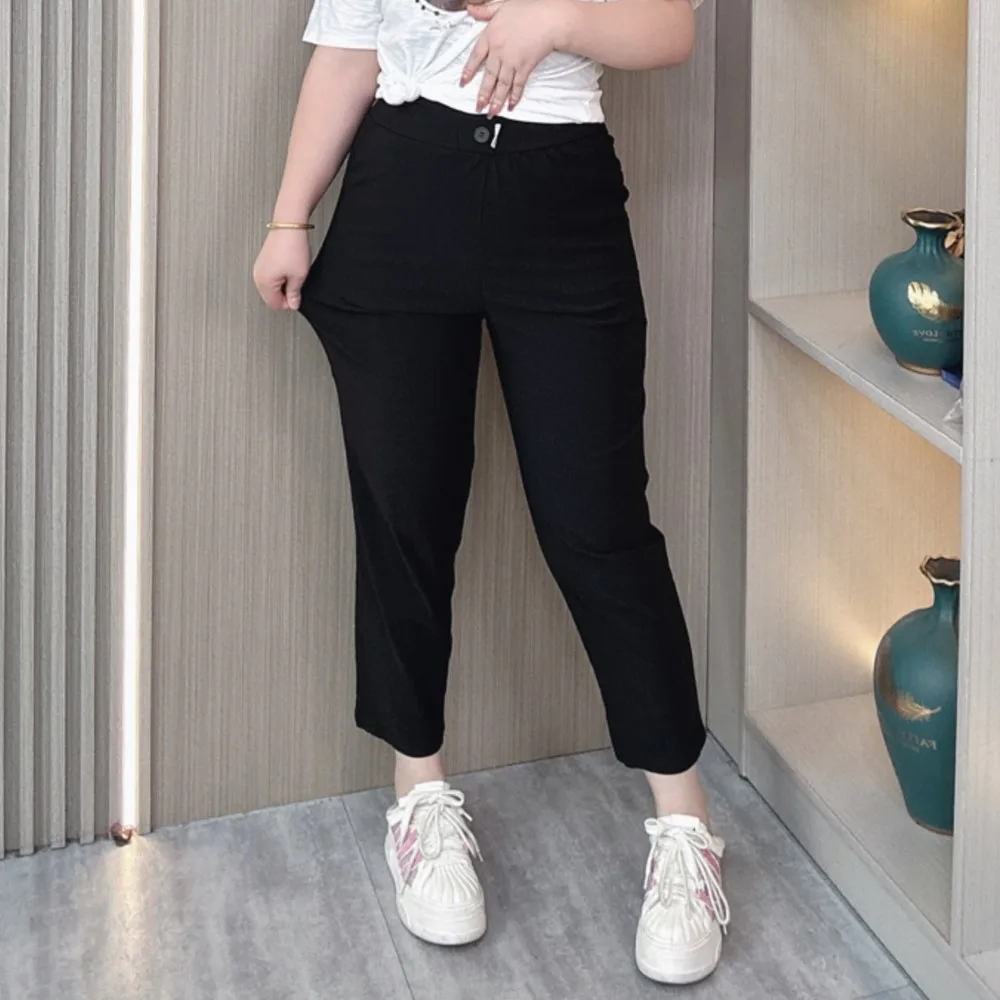 Summer Thin quick-drying Casual Pants Women 2024 New Plus Size high-waisted Ankle-Length Harem Pants