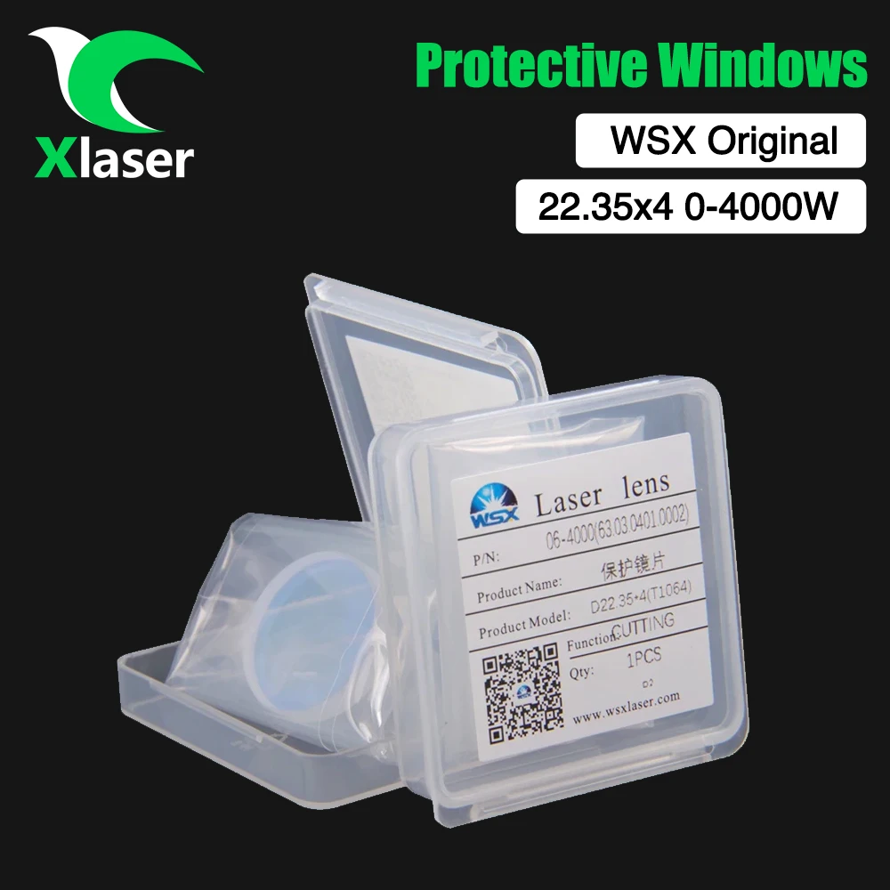 10Pcs/Lot WSX Original Protective Windows 22.35X4 4KW JGS1 Fused Silica For WSX Fiber Laser Head NC30A/NC30E/NC30C Bodor HSG