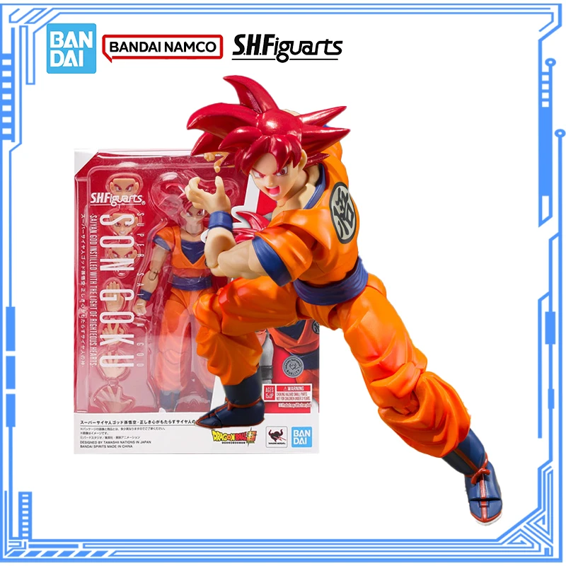 

Bandai натуральная модель Dragon Ball, комплект аниме-фигурок SHF Son Goku Righteous Hearts, экшн-фигурка, коллекция, модель, игрушки для мальчиков, подарки