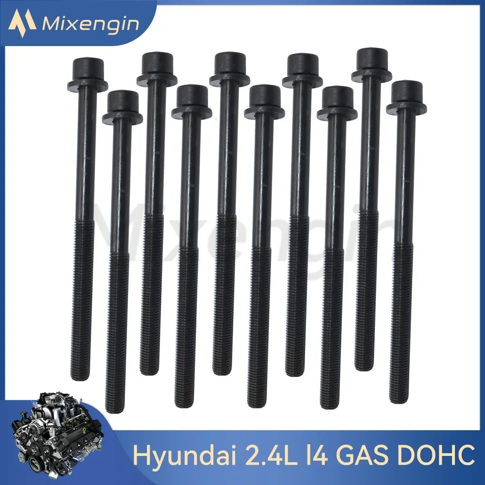 

Комплект болтов головки двигателя подходит для 2.0L 2.4L l4 GAS DOHC с естественным аспирацией для Hyundai Kia Accent Rio Sonata 2.0T 2.4T 12-19 ES 724651