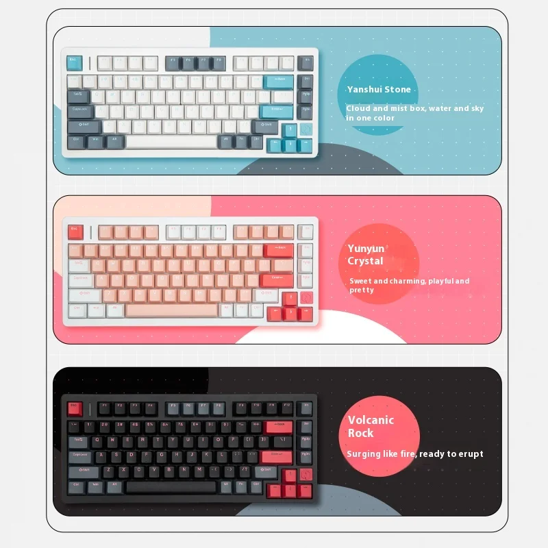 Fepro75/98 トリプルモード RGB ホットスワップ可能なワイヤレスメカニカルキーボードブルーティーレッドスイッチノートブックゲームとアクセサリー