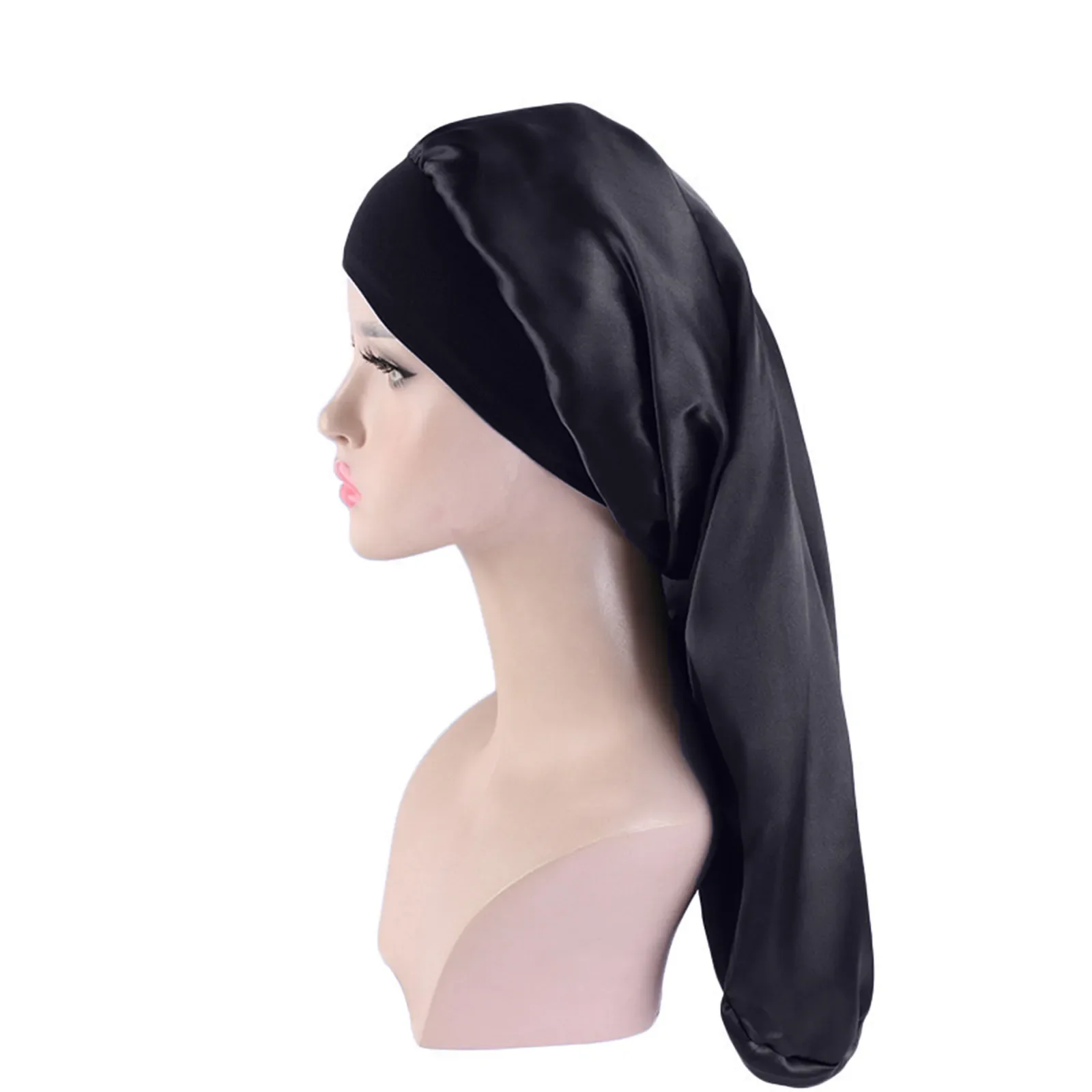 

Extra Large Satin Shower Cap with Elastic Band - Perfect for Long Hair and Dreadlocks