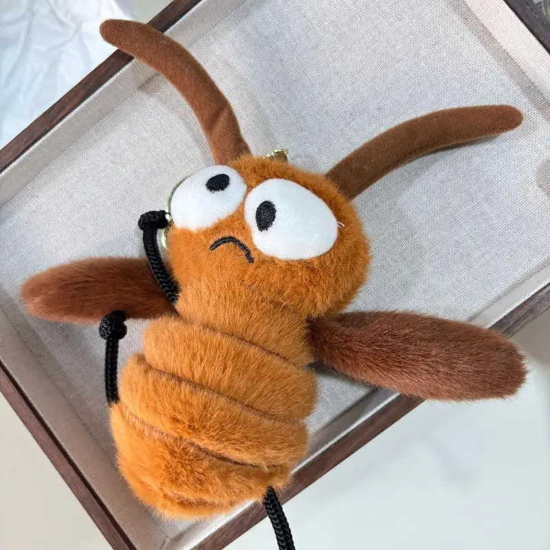 لطيف الكرتون الإبداعية الحشرات البعوض اليرقات الصراصير أفخم المفاتيح دمية قلادة Kawaii ظهره حلية الديكور