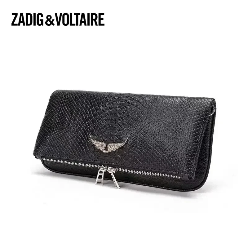 ZADIG Shoulder Bags For Women Crossbody ZADIG & VOLTAIRE Bag Wing Decoratio Two Chains Straps Flap Zipper Sacàbandoulière femme