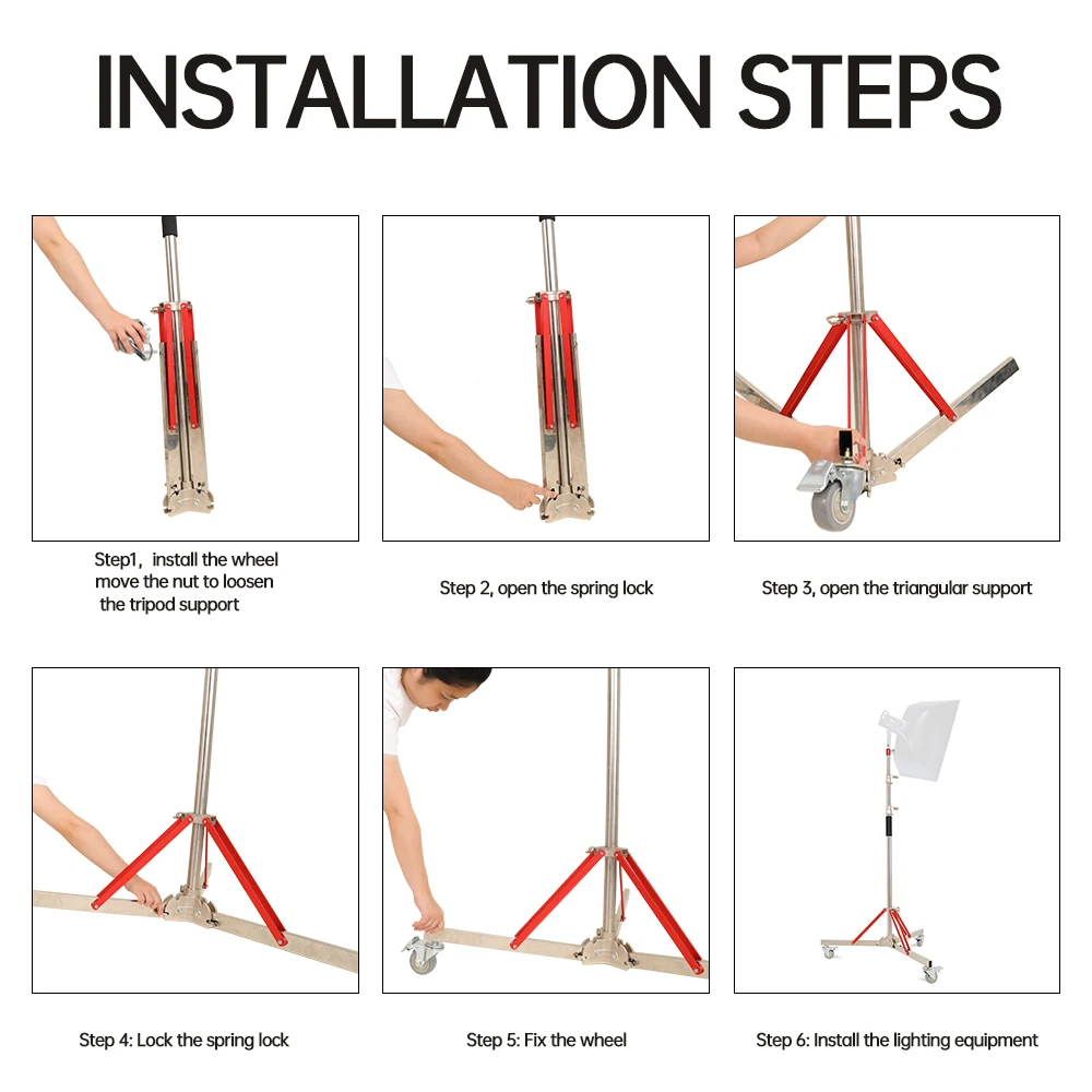 Комплект из нержавеющей стали 3,2 м, подставка для светильника с поперечным рычагом и грузовой сумкой, аксессуары для фотостудии, удлинитель, длина 2,49 м