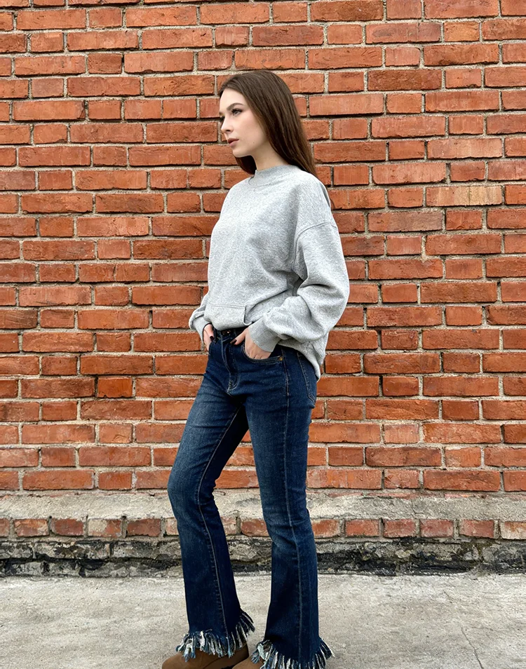 

Jeans for Women Slimming Design Korean Fashion Denim High Waist Officewear 2000s Y2k Commute Flared Trousers Aesthetic Ins Chic