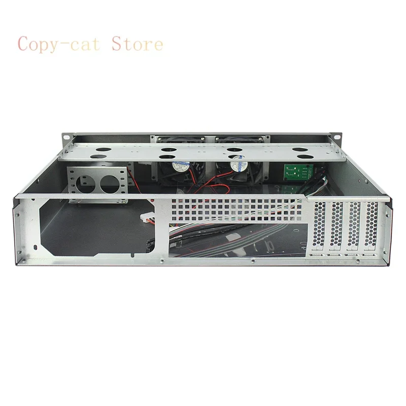 19-Inch standard rack-type 2U industrial control chassis, silent and dustproof, ultra-short 300-deep monitoring, horizontal