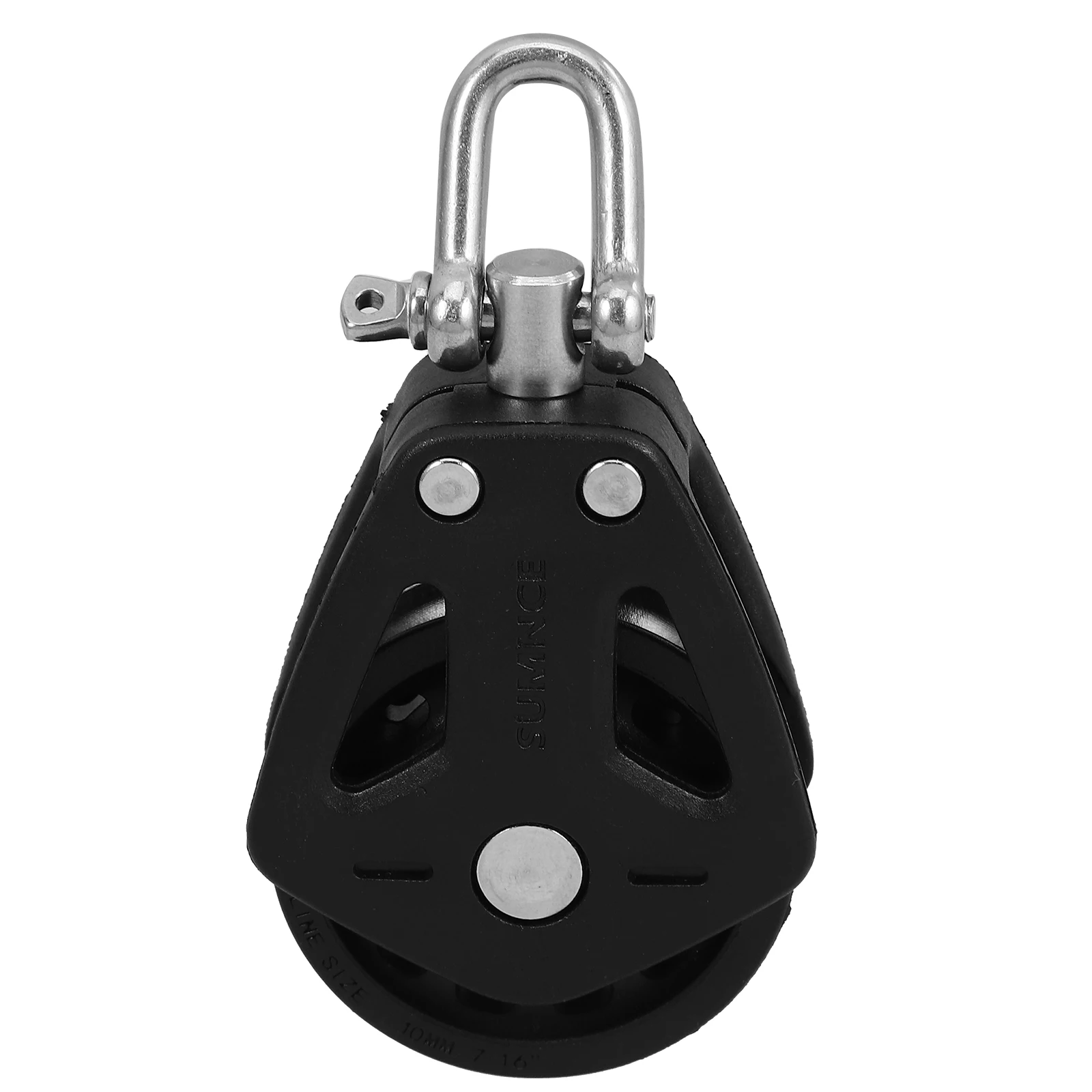 High Load Sheave Block Universal Head Single Pulley Swivel Shackle Sailboat Plain Bearing Block Rope Runner Boat Accessories