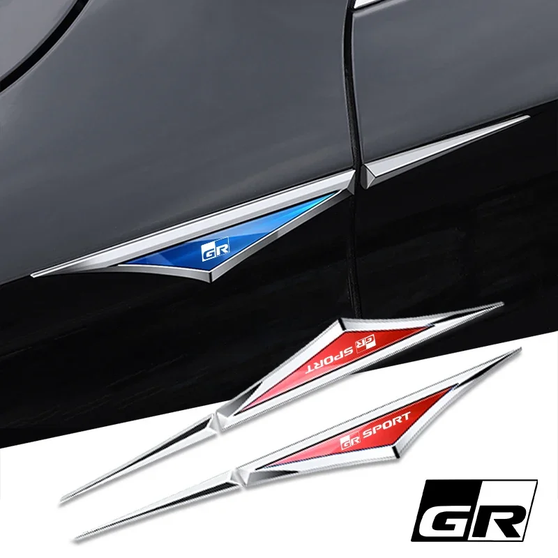 

2pcs alloy car stickers car accsesories accessory for gr sport Toyota YARiS supra Corolla Prius Harrier Camry Tacoma Venza rav4