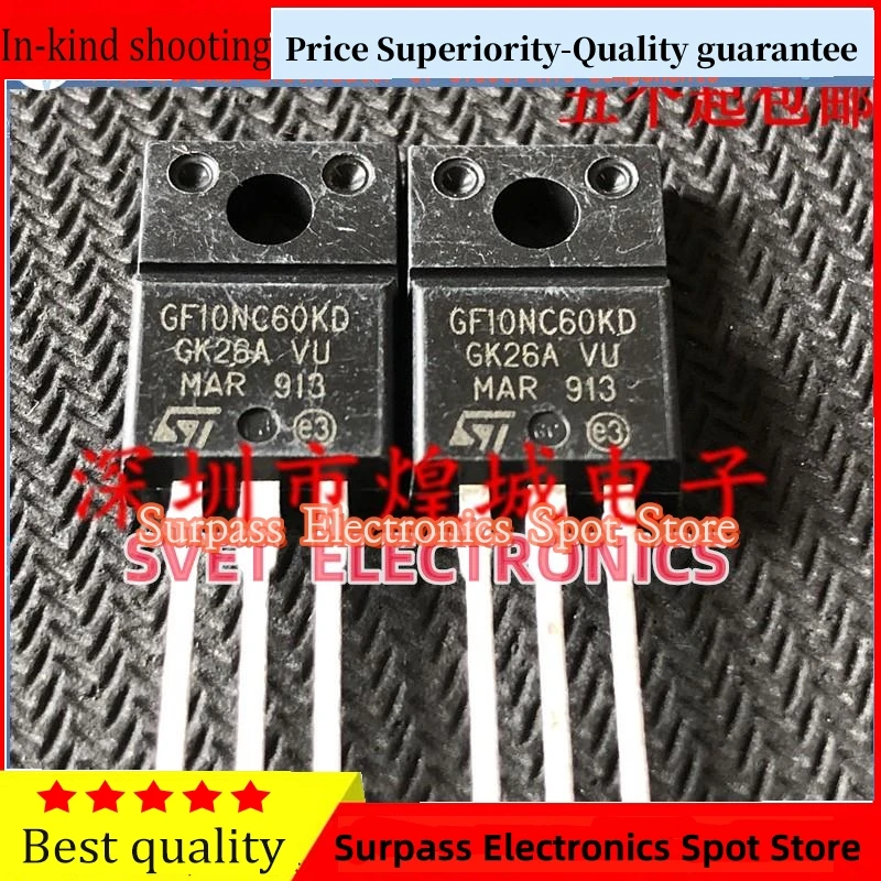 10PCS-50PCS  GF10NC60KD STGF10NC60KD  TO-220F 600V 6A  Original  Fast shipping