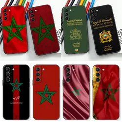 Moroccans Morocco Flag Passport Phone Case For Samsung Galaxy S24 S23 S22 S21 S20 Ultra 5G Fe S10 S10E S9 Plus Black Soft Cover