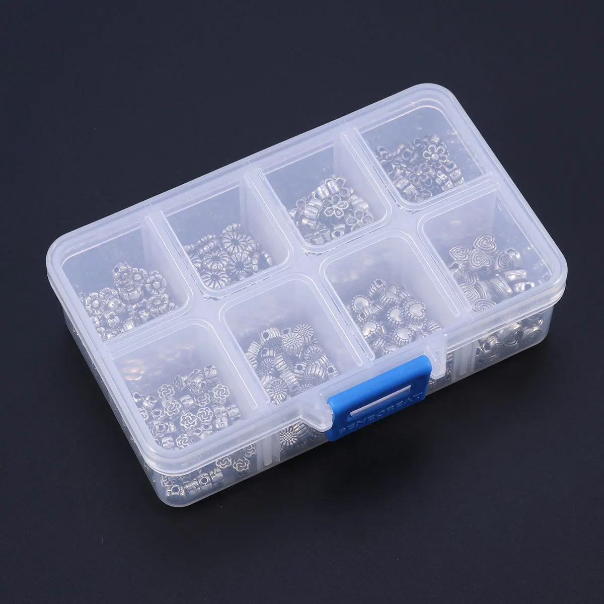 

400 pcs Beads Accessories Assortment Silver Snowflake Heart Spacer Charms Vintage Jewelry Making Kit For Necklace Bracelet